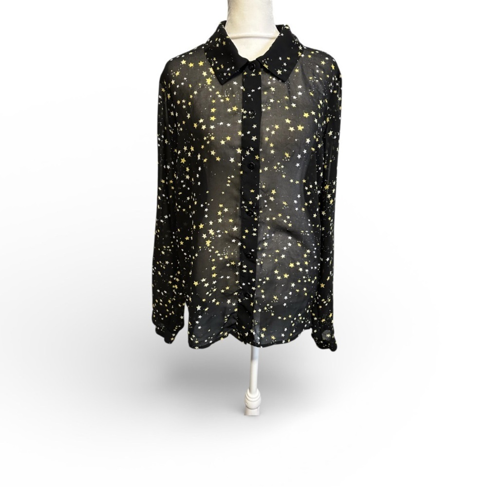 Cabi button down shirt stars design size L
